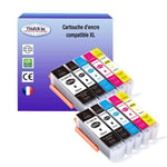 10 Cartouches compatibles avec Canon PGI-550, CLI-551 XL pour Canon Pixma MX720, MX725, MX920, MX925