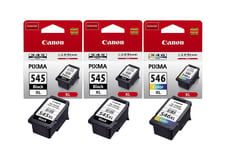 2x Canon PG545XL Black & 1x CL546XL Colour Ink Cartridge For TR4550 Printer