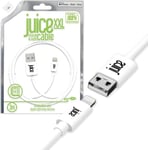 Juice 3m Charge and Sync Lightning Cable, White, MFi-Certified, Apple Compatible
