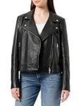 BOSS Women's C_Saleli4 Leather_Jacket, Black1, 40