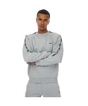 Lacoste Mens Tape Crew Sweatshirt in Grey Marl Cotton - Size X-Large
