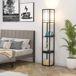 Modern hylla golvlampa för vardagsrum och sovrum 26 x 26 x 160,5 cm svart