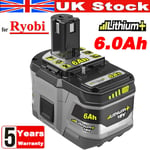 6.0Ah For Ryobi One+ 18V Battery Lithium Ion p104 P108 RB18l13 RB18l50 RB18l40