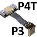 5cm P3(A)-P4T DisplayPort câble d'extension Flex 1.4, câble coudé 8K 4K HDR 165Hz, affichage 60Hz, adaptateur de Port pour vidéo PC portable TV DP 1.4 1.2 Nipseyteko