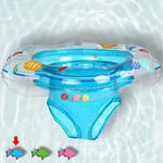 Flotteur de natation pour bébé, anneau de natation gonflable pour bébé avec siège, flotteur de piscine pour bébé pour tout-petit de 6 à 36 mois, bain pour bébé adapté, bain-bleu