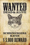 Schatzmix Wanted Dead Or Alive Katze Plaque Murale en tôle Motif Chat Multicolore 20 x 30 cm