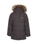 Trespass Girls Unique TP50 Waterproof Quilted Parka Jacket - Grey - Size 5Y