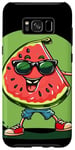 Coque pour Galaxy S8+ Joli costume de melon pour les amateurs de lunettes de soleil et de fruits