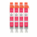 4 Magenta Ink Cartridges C-581 for Canon PIXMA TR7550, TS6251, TS8152, TS8351