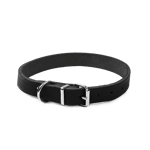 Selected by ZOO Läderhalsband Hera ställbart Svart 18 mm x 32-39 cm