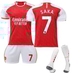 23-24 Arsenal Hemma Barn Fotbollströja med strumpor nr 7 Saka Vuxen XS Adult XS No.7