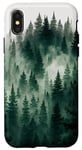 iPhone X/XS Green Forest Fog Pine Trees Nature Art Case