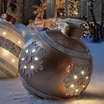 Julkulor Dekorationer För Hem Utomhus Uppblåsbara Leksaker Golden snowflake stripes