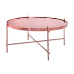 WOMO-DESIGN design soffbord Ø 75x35 cm i koppar vardagsrumsbord, runt sidobord,