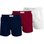 Tommy Hilfiger Kalsonger 3P Woven Boxers Marin/Röd bomull Small Herr