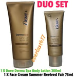 Dove Derma Spa Body Lotion,200ml+Face Cream Summer Revived Fair 75ml,2 Piece Set