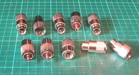 PL259 RG213 SCREW ON PLUGS TEN  NEW BROWN INSERTS  HAM RADIO USE 9 - 10 MM COAX