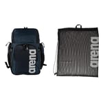 Arena Unisex's Backpack 45 Bags, Team Navy Melange, NS & Swim Team MESH Bag - Black