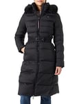 Tommy Hilfiger Women's Sorona Padded Belted Maxi WW0WW37489 Coats, Black, XXL