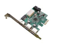 Carte PCIe vers USB 3.0 et POWER OVER ESATA - 2 + 2 PORTS USB3 / 1 PORT POeSATA - CHIPSET NEC