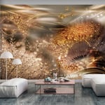 Fototapet - Dandelions' World (Gold) - 100 x 70 cm - Standard