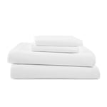 MARTEX 1S18311 225 Thread Count Cotton Rich Bed brushed Cotton Blend Super Soft Finish Easy Care Machine Washable Wrinkle Resistant Bedroom Guest Room 3 piece Twin XL Size Sheet Sets, Twin XL, White