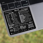 SYNERLOGIC (INTEL) Mac OS Big Sur/Catalina/Mojave/etc Reference Keyboard Shortcut Sticker - Black Vinyl - Compatible with Any MacBook Air/Pro/iMac/Mini with Intel CPU