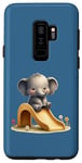 Galaxy S9+ Blue Adorable Elephant on Slide Cute Animal Theme Case