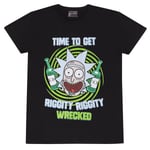 Rick And Morty - Riggity Wrecked Unisex Black T-Shirt Ex Large - XL  - K777z