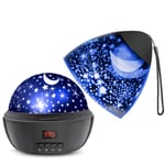 DSAATN Star Projector Light for Bedroom with Super Timer, Toys for 1 2 3 4 5 6 7 8 9 10 year old girls & Boys Toys Age 1-10 Stars & Moon Make Child Sleep Peacefully Kids Night Light Best Gift- Black