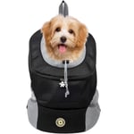INF Hundryggsäck transportväska för hund (M) Svart