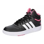 adidas Women's Hoops 3.0 Mid Shoes Sneaker, core Black/Cloud White/Pink Fusion, 9.5 UK