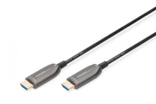 HDMI AOC hybrid-fiber connection cable, Type A M/M, 15m, UHD 8K@60Hz, gold, bl