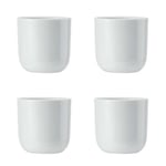 Mikasa Chalk Set de 4 coquetiers en porcelaine, coquetiers blancs pour les tables de petit déjeuner, porte-oeufs en porcelaine de 5 cm, lavable au lave-vaisselle et emballé dans un coffret cadeau