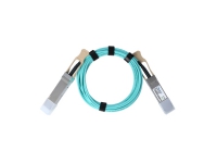 BlueOptics© Aktives Optisches Kabel, 4 Kanal QSFP28, 100GBASE-SR4, EDR Infiniband, 20 Meter, Multimode 50/125µ, OM3, Markenfaser, aqua, rund 3.0mm Tube (BO282803L20M)