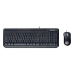 Microsoft Wired Desktop 600 USB Standard Polish Keyboard & Mouse Set - Black
