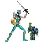 Power Rangers Dino Fury Green Ranger with Sprint Sleeve 15 cm Action Figure Toy, Dino Fury Key, Chromafury Saber, Multicolor