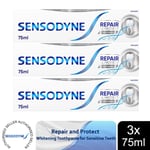 Sensodyne Repair and Protect Whitening Toothpaste for Sensitive Teeth 75ml, 3pk