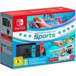 Console Nintendo Switch • Bleu Néon & Rouge Néon + Nintendo Switch Sports (Pré-installé) + 3 mois d'abonnement NSO (Code)