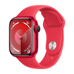 APPLE WATCH SERIES 9 GPS + CELL 41 MM (PRODUCT)RED ALU URKASSE MED (PRODUCT)RED SPORTSREM - M/L