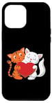 iPhone 14 Pro Max Happy Valentines Day Love Cute Heart Cartoon Cats Animal Case