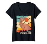 Womens Jackrabbit Desert Mountain Cactus Sunshine Arizona Jackalope V-Neck T-Shirt