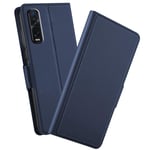 NOKOER Case for Oppo Find X2 Pro, Flip Leather Wallet Cover, 360 Degree Leather Protective Ultra Thin Phone Case, Case With Card Holder for Oppo Find X2 Pro - Blue