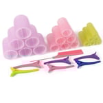 25-pack Hårrullar, Clips, Kam m. delare, Hårrullare, papiljotter multifärg