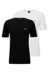 BOSS Mens T-Shirt 2-Pack Two-Pack of Stretch-Cotton T-Shirts with Logo Details