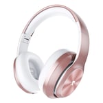 Wireless Headphones Over Ear, [100 Hrs Playtime] Bluetooth Headphones, Hi-Fi Stereo Foldable Wireless Stereo Headsets Earbuds with Built-in Mic,Volume Control & Soft Memory Earmuffs (Rose Gold)
