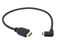 System-S Câble Mini HDMI vers HDMI standard coudé à 90° - 50 cm