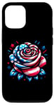 Coque pour iPhone 15 Rose 4 juillet Drapeau américain américain pour garçons et filles