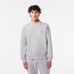 Sweatshirt homme Lacoste avec col siglé en double-face Taille XXL Gris Chine