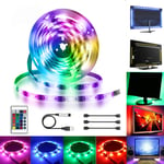 LED TV Backlight, Hually 2M(2x0.6m, 2x0.4m)/6.4ft USB LED Strip Lights with 16 Colors and 4 Modes for 40-60 Inch HDTV, PC Monitor, RGB 5050 Adjustable Brightness and Bias Lighting [Energy Class A+]